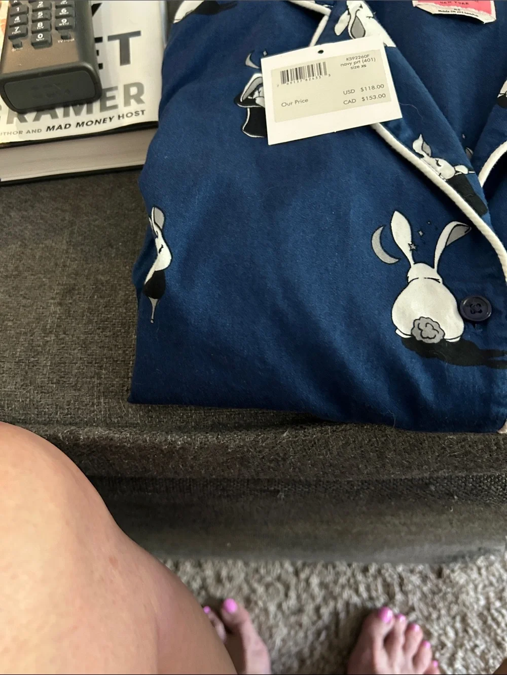 ♠️💙kate spade blue and white bunny print pajama set💙♠️